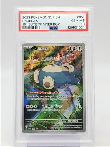SNORLAX 2023 POKEMON S&V PROMO 151 ELITE TRAINER BOX #051 PSA 10 Q2283