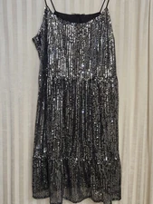 Womens Umgee USA Holiday Club Dress Size 2XL  Sequined With Blk Slip Attached