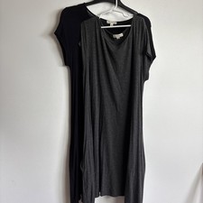 Zenana Outfitters Lot of 2  Women’s Black & Gray T-Shirt Dresses Size S 