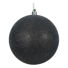 Vickerman 3" Plastic Ball Ornaments in Glitter Black (Set of 12)