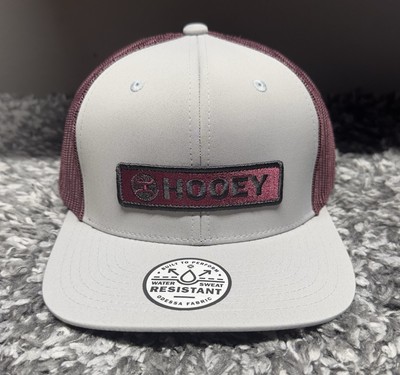 Hooey Hat Cap Snapback Grey Maroon Red Lock Up Western Cowboy New