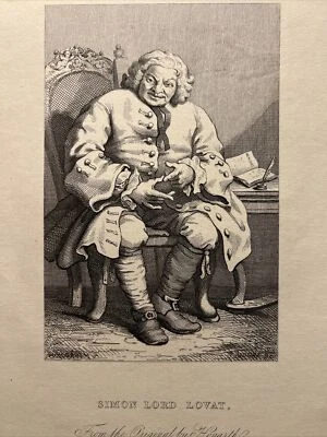 SIMON LORD LOVAT 1860 Stich Gravure William Hogarth Antik Stahlstich ENGRAVING - Bild 1 von 4