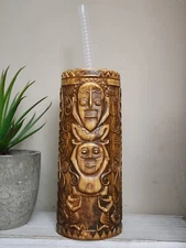 Disney Parks Polynesian Resort Tiki Mug Sipper Cup With Straw NEW!