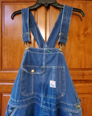 VTG POINTER BRAND Denim Carpenter Bib Overalls RN 14916 38