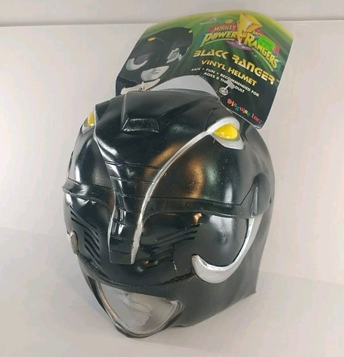 Disguise Inc. 1995 VTG Saban Mighty Morphin Power Rangers Black Vinyl Helmet - Picture 6 of 14