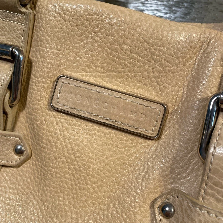 Borsa tote Longchamp Kate Moss Gloucester beige pelle borsone vintage Francia