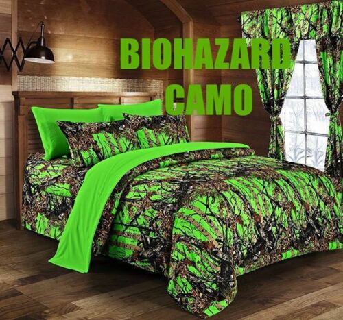 Implicaties vlam veteraan BIOHAZARD GREEN CAMO SHEET SET!! TWIN SIZE BEDDING 3 PC CAMOUFLAGE  PILLOWCASE 799928149501 | eBay