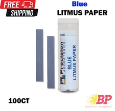 Precision Laboratories Blue Litmus Test Paper for Acid pH - 100 Strips