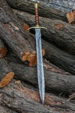 Awesome Custom Handmade Damascus Steel 30" inches Hunting sword with Sheath