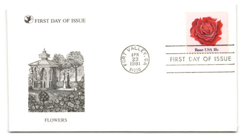 First Day of Issue Stamp - Flowers - Rose - Fort Valley Georgia - 1981 - 第 1/1 張圖片