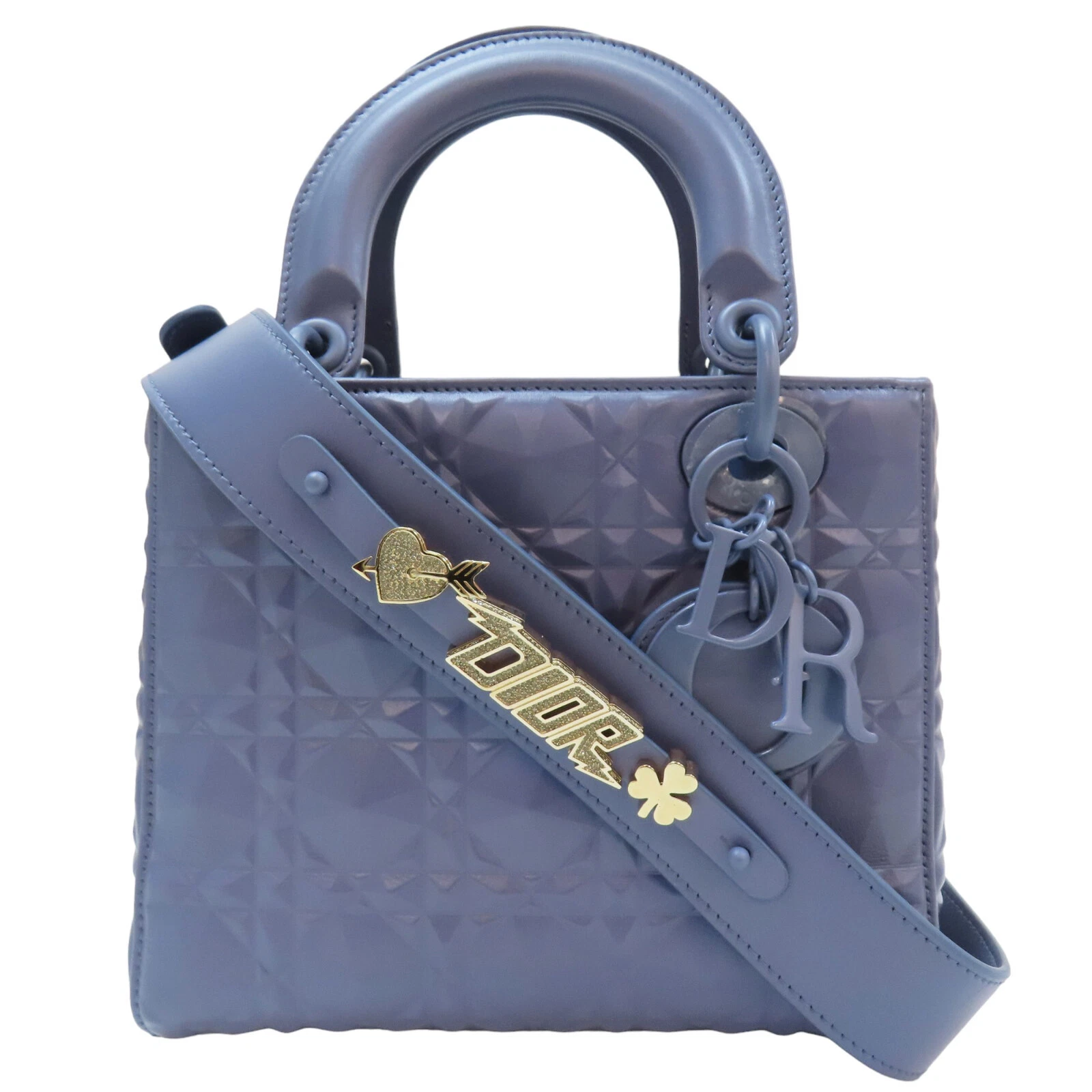 Sac à main bandoulière DIOR Lady Dior My ABCDior cuir bleu