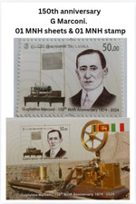 Guglielmo Marconi  Sri Lanka  MS &M N H Stamp Radio science and technology.