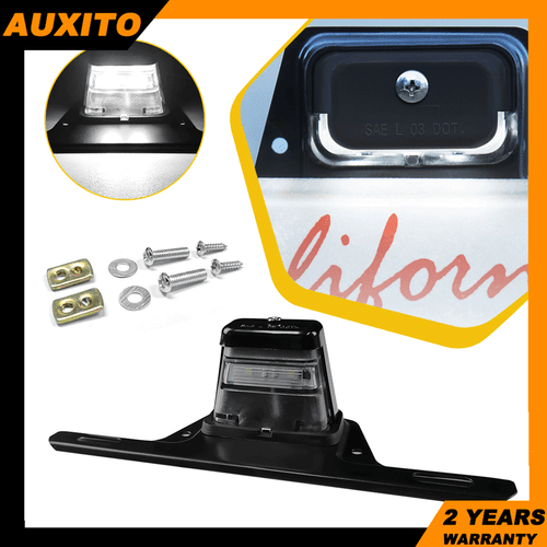 Universal Trailer LED Light Bracket Plate License Mount 12V For RV Boat Tag