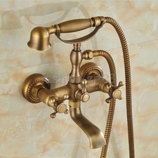Antique Brass Bathroom Clawfoot Tub Faucet  Hand Shower Wall Mounted ftf351