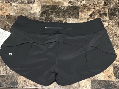 Lululemon Speed Up Shorts Women Size 14 Speed Up Running Low Rise  Black NWT
