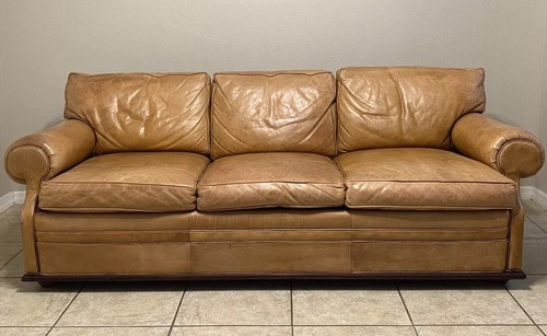 Ralph Lauren Saddle Leather Down Sofa 20k Retail Furniture FREE DELIVERY & SETUP - Picture 6 of 24