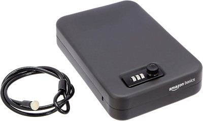 Portable Security Case Lock Box Safe, Small Lock Box with Code, for College Dorm