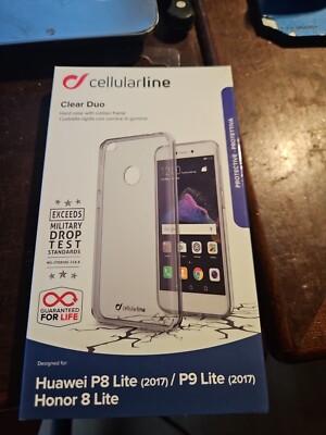 Cellularline Clear Duo Schutzhülle Huawei P8 P9 Honor 8 Lite Backcase Cover