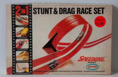 Vintage AURORA Mangusta, 2 in 1 STUNT & DRAG RACE SET Speedline Series HO SCALE