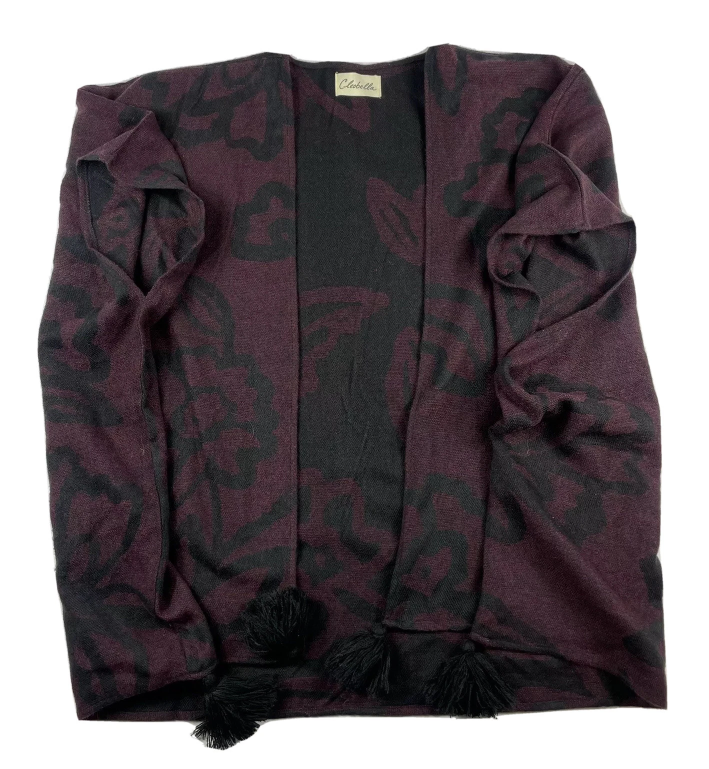 Cleobella Burgundy Sevigny Capelet Poncho/Cape Tassel Rachel Zoe One Size