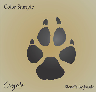 Stencil 3'' Coyote Paw Print Track Wild Animal Hunt Rustic Lodge Cabin Art Signs