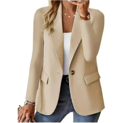 Damen Blazer Jacke Elegant Büro Mantel Formell Herbst Winter Slim Einfarbig Neu - Bild 1 von 26