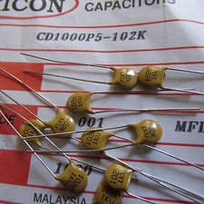 CD1000P5-102 Xicon Ceramic Disc Cap .001uF, 1000V, 10% Radial Lead Qty: 10 piece