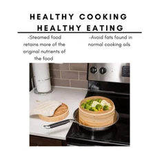 10" Natural Bamboo Steamer Dim Sum Steamer