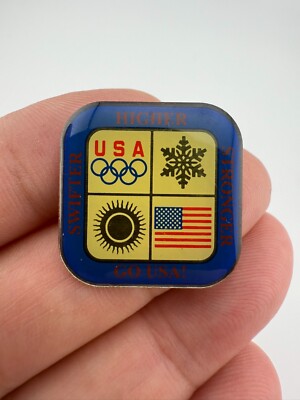 Olympics Swifter Higher Stronger Go USA! Lapel Hat Pin