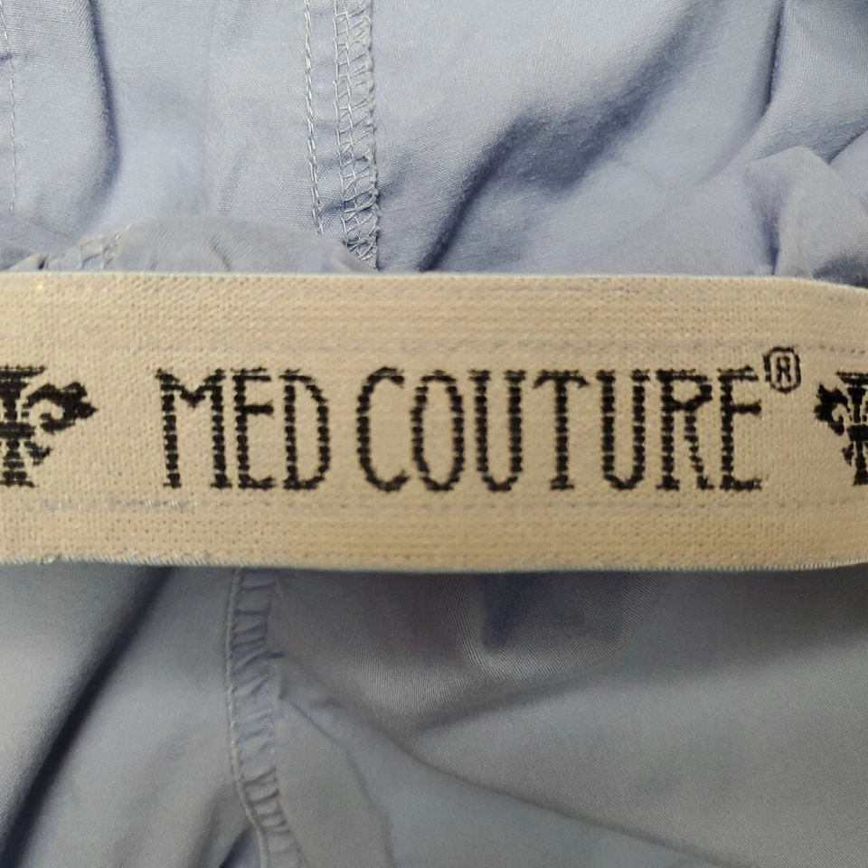 Pantalones Médicos Med Couture Adultos Pequeños Azul Med Tech CNA Vida Asistida Carga Foto 3 de 4