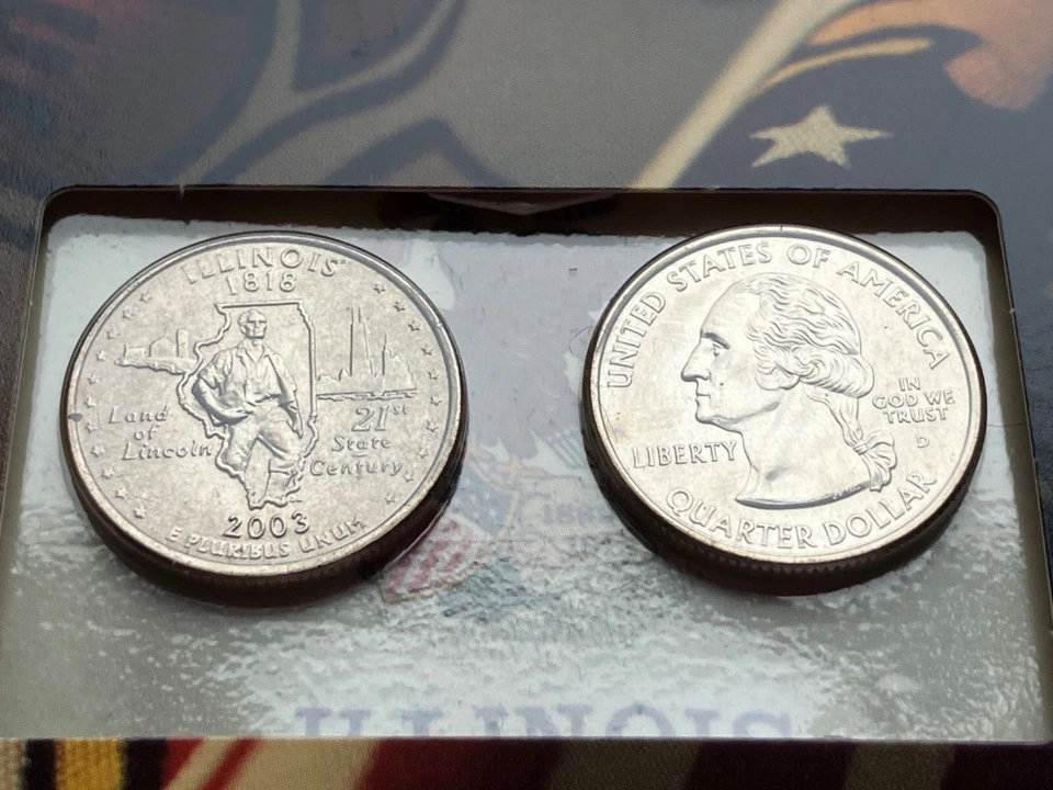 State Quarters Coins of America US Minted Quarter Dollar #21 Illinois 2003 - Image 2 of 4