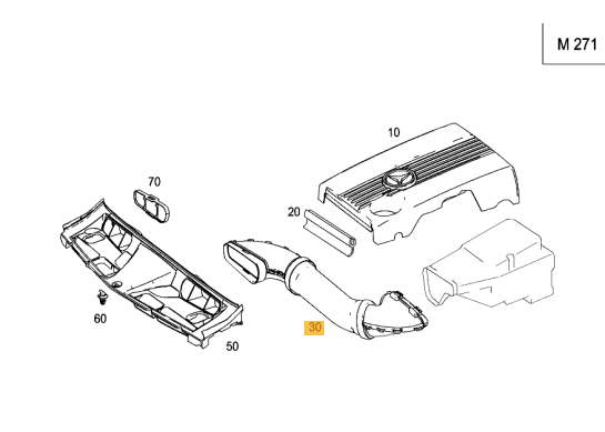 Tuyau D'Admission D'Air Pour Mercedes W204 C180 - 2740900082 2740900682 A2740900082 A2740900682