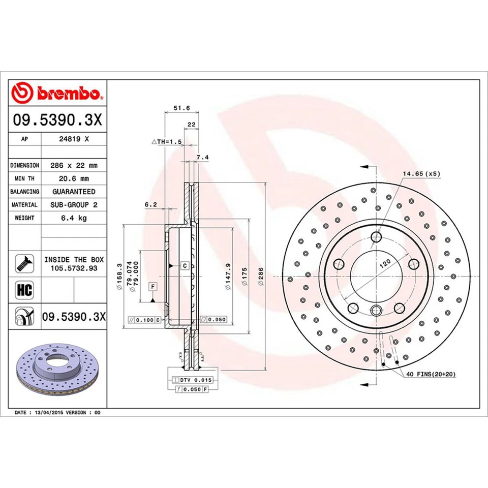 Conjunto de pastilhas de freio a disco dianteiro traseiro rotor de freio a disco serve 1994-1997 BMW 318is - Imagem 2 de 4