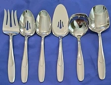 6 pc Hostess Serving Set Oneida Community PARAMOUNT Stainless Silverware NEW