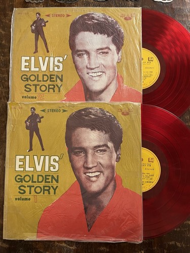 ELVIS PRESLEY 2 LP PLATTEN LOT - KOREAN CSJ 106 107 - RED WAX - SELTEN - VOL 1+2 GOLDEN