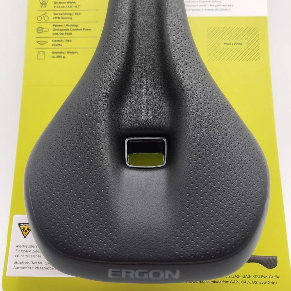 Ergon SMC Sport Gel Mens Bicycle Saddle Small/Medium Chromoly Stealth Black Seat - Image 3 of 3