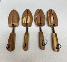 Vintage Cedar Wood Shoe Trees XXL Made In USA Expandable 4 Pairs Same Day Ship
