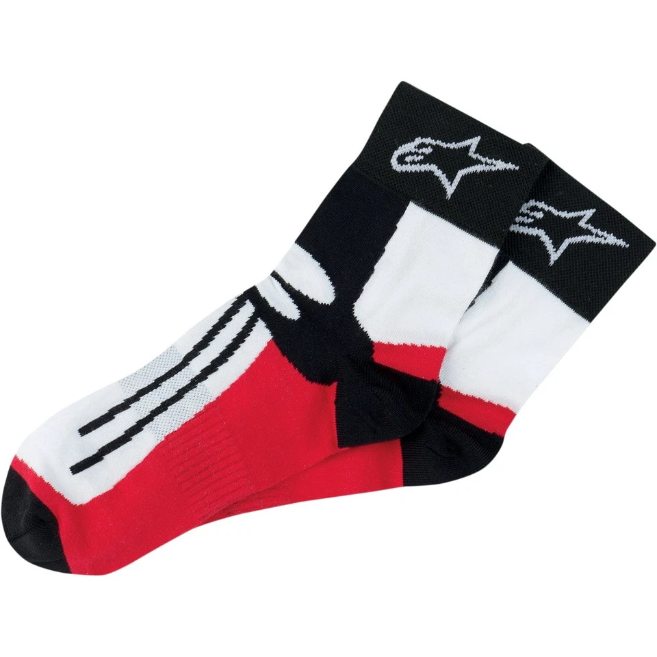 Alpinestars Road Racing Short Socks Gr. L-XXL, 42-48 schwar rot Motorradsocken