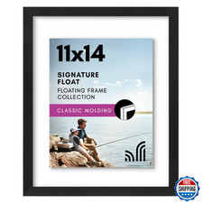 Americanflat 11x14 Floating Picture Frame with Polished Crystal-Clear Glass - Us