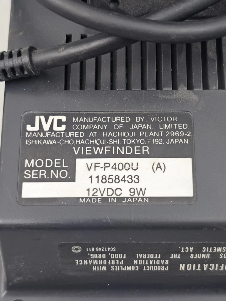 JVC MONOCHROME VIEWFINDER VF-P400U GOOD WORKING CONDITION - Image 2 of 4