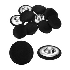10pcs Fabric Cloth Buttons 1" Round Sewing Button with Shank Black