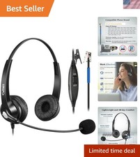 Professional RJ9 Headset for Cisco Phones - Noise-Cancelling Adjustable Fit