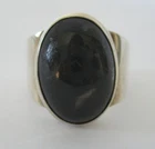 Vintage Sterling Silver Black Stone Cabochon Ring