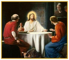 Carl Bloch's Jesus Christ in Emmaus Counted Cross Stitch Chart Pattern