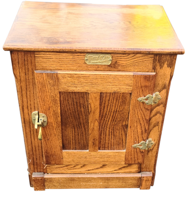 Vintage White Clad Reproduction Ice Box Side Table Cabinet – VGC