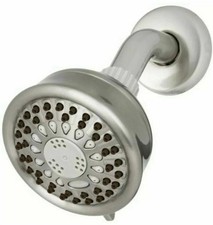 5-Spray 3.8 in. Single Wall Mount Low Flow Fixed Shower Head in Brushed Nickel