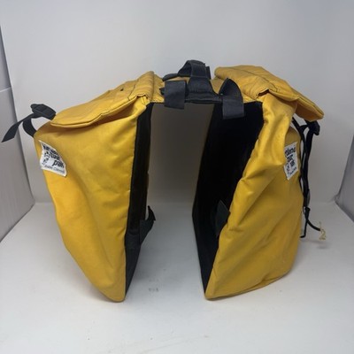 Vintage KIRKLAND Tour Pak Yellow DOUBLE Pannier Bike Bags Boulder Colorado