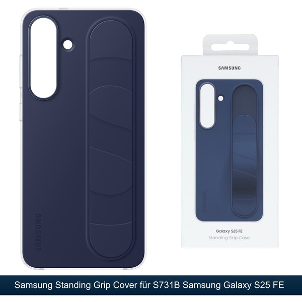 Original Samsung Galaxy S25 Fe Standing Grip Cover EF-GS731 Case HüLle Dark Blue-image