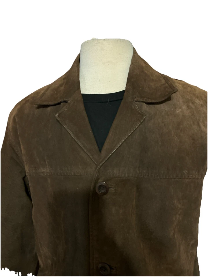 Lucky Brand Mens Suede Genuine Leather Jacket Brown Size Medium Dungarees - Image 3 of 4