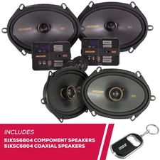Kicker 51KSS6804 6"x8" Component Speakers and 51KSC6804 6"x8" Coaxial Speakers